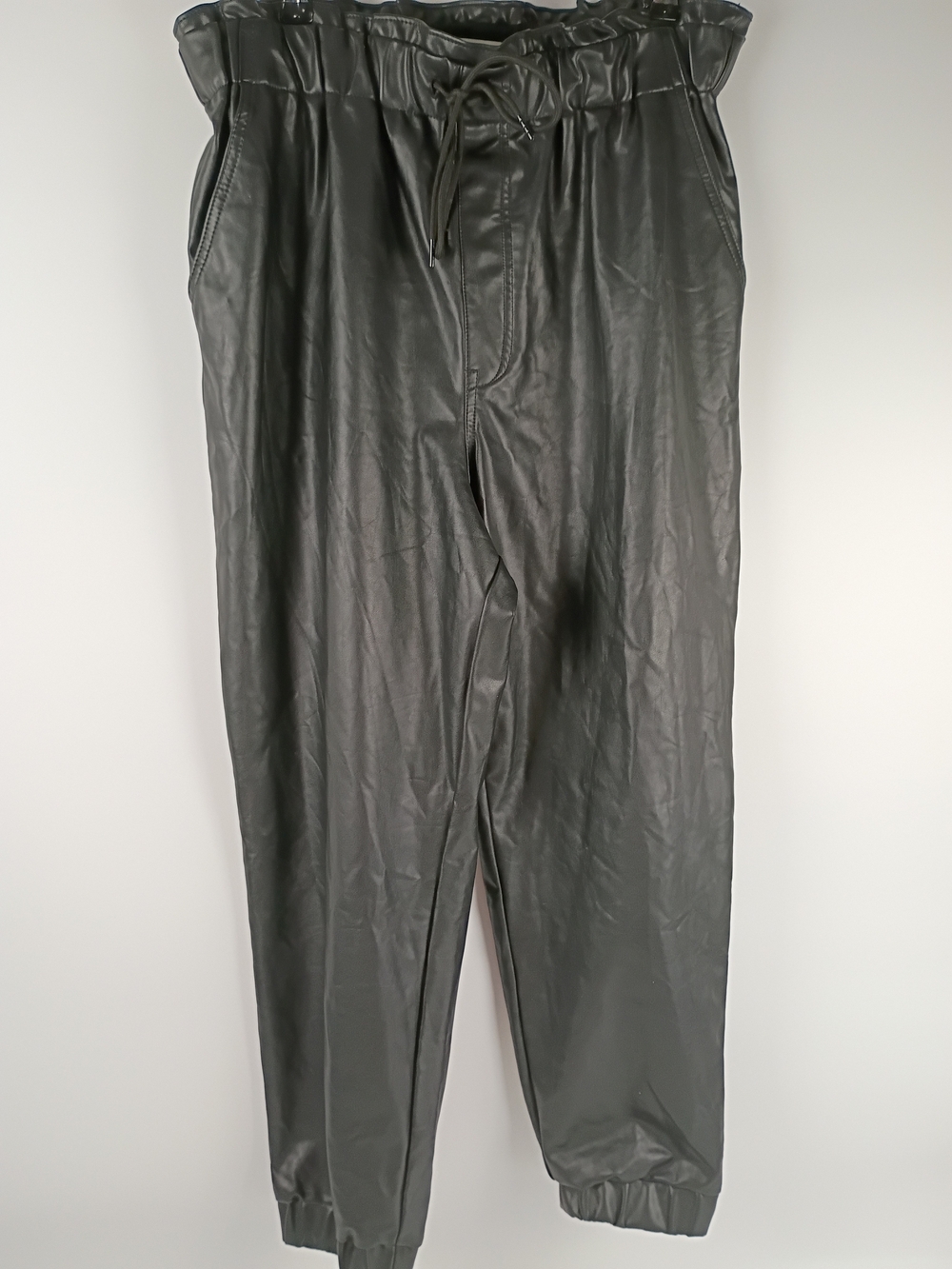 Abercrombie & Fitch Black Faux Leather Jogger Pants